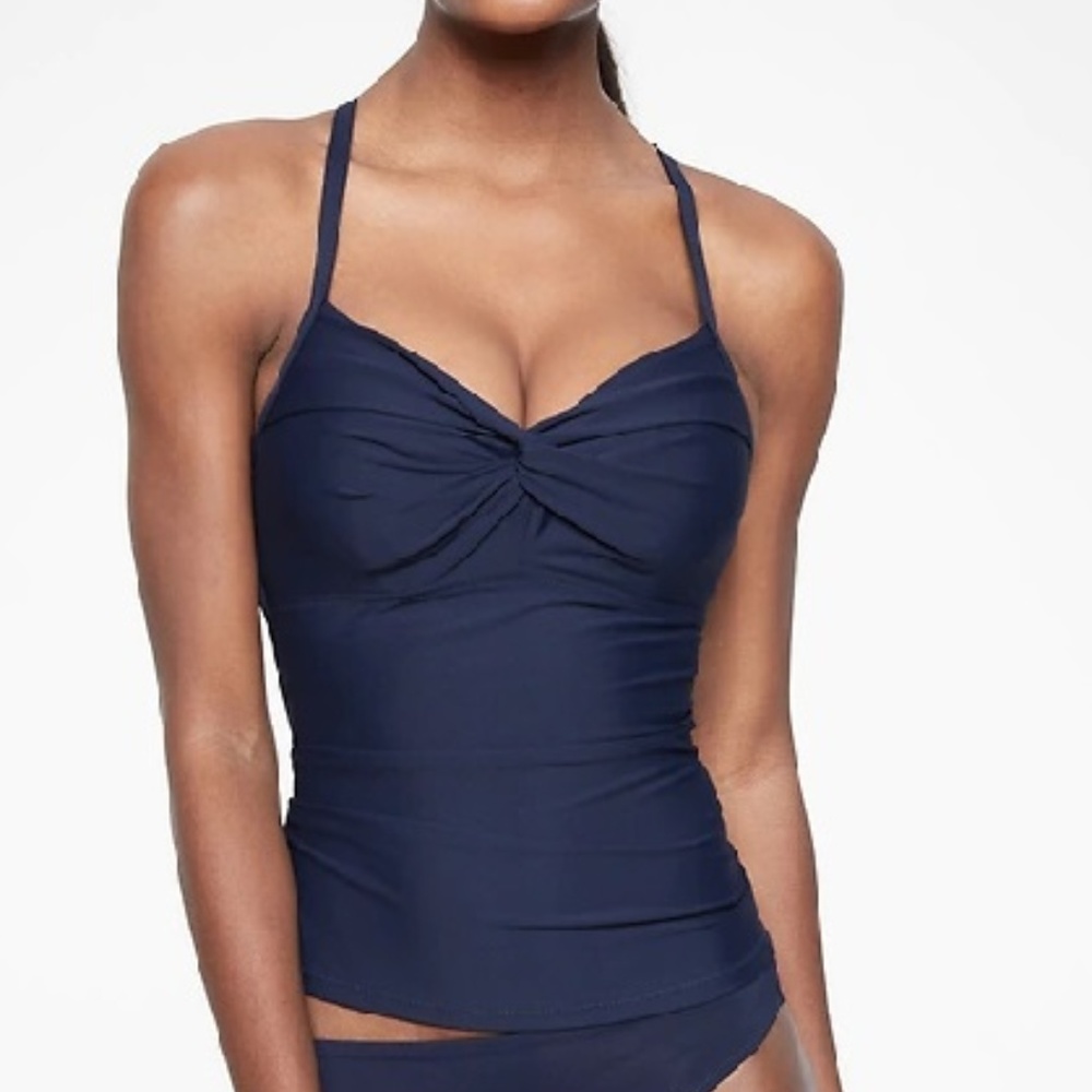 NWT Athleta Twister Tankini Top 32 B C Blue D218-899